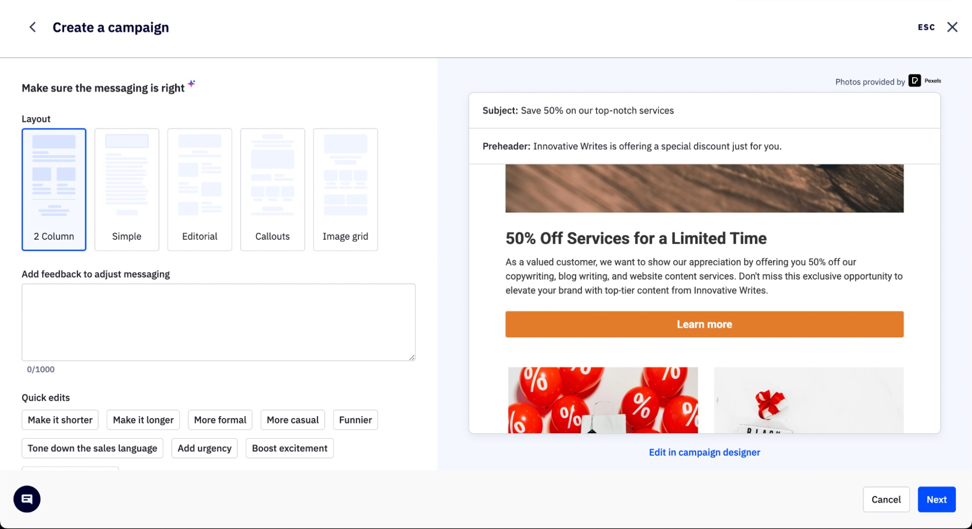 Generating emails with AI in ActiveCampaign