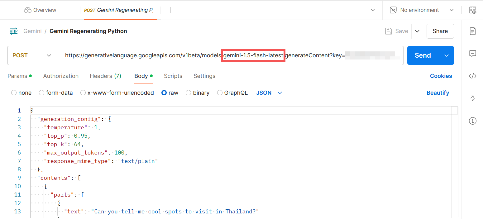 Changing the AI model in Postman